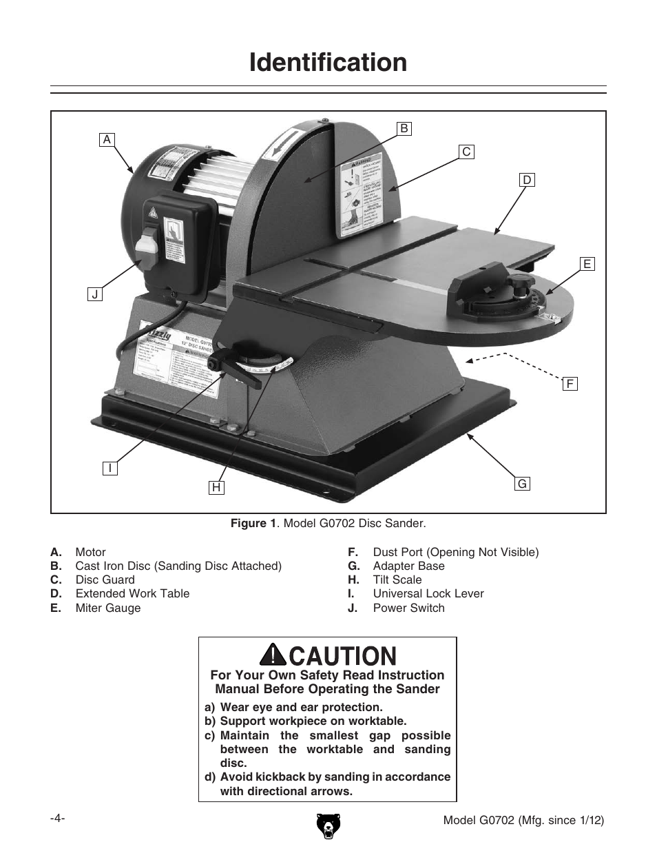 Identification | Grizzly G0702 User Manual | Page 6 / 32