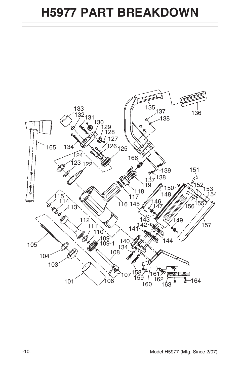 H5977 part breakdown | Grizzly FLOORING STAPLER H5977 User Manual | Page 11 / 16