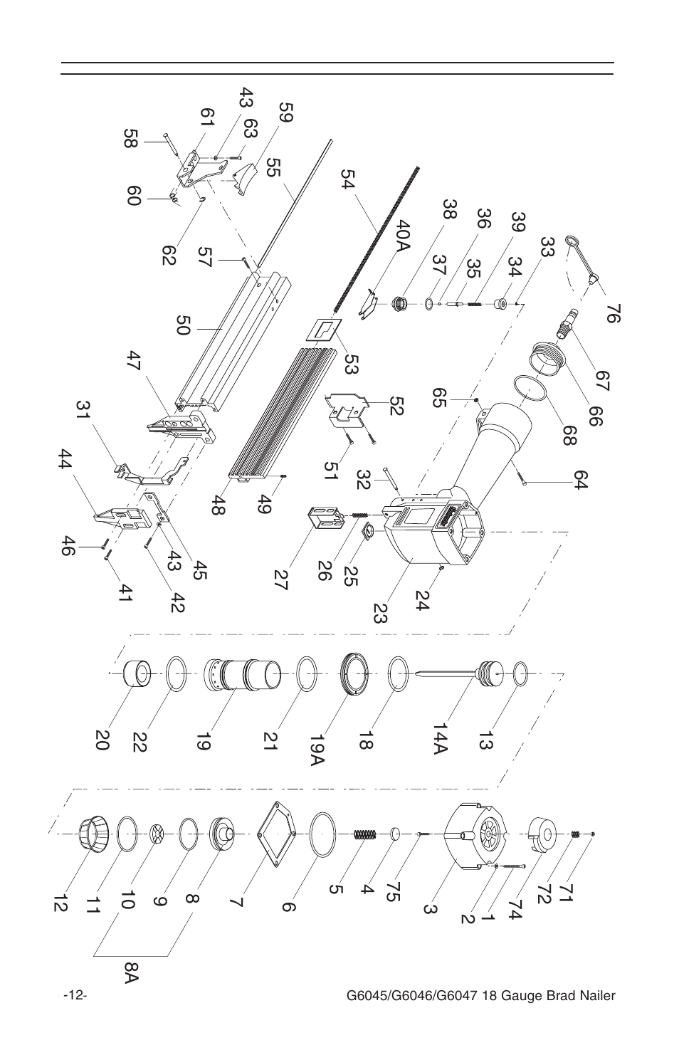 G6046 part breakdown | Grizzly G6046 User Manual | Page 13 / 20