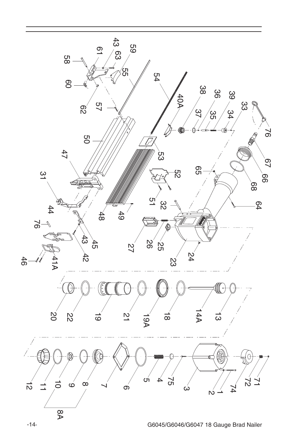 G6047 part breakdown | Grizzly G6046 User Manual | Page 15 / 20