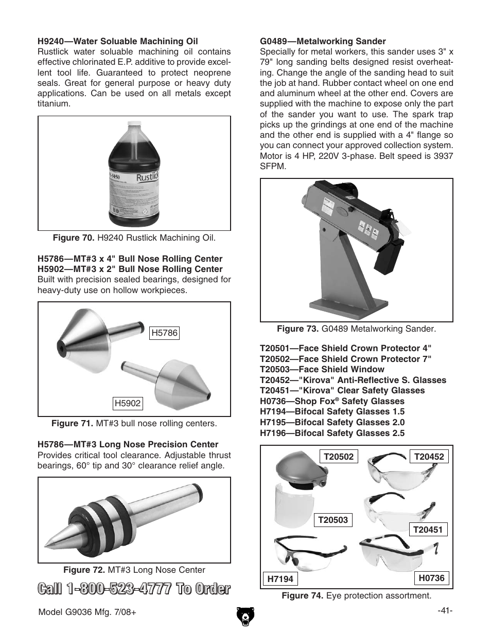 Grizzly Gear-Head G9036 User Manual | Page 43 / 100