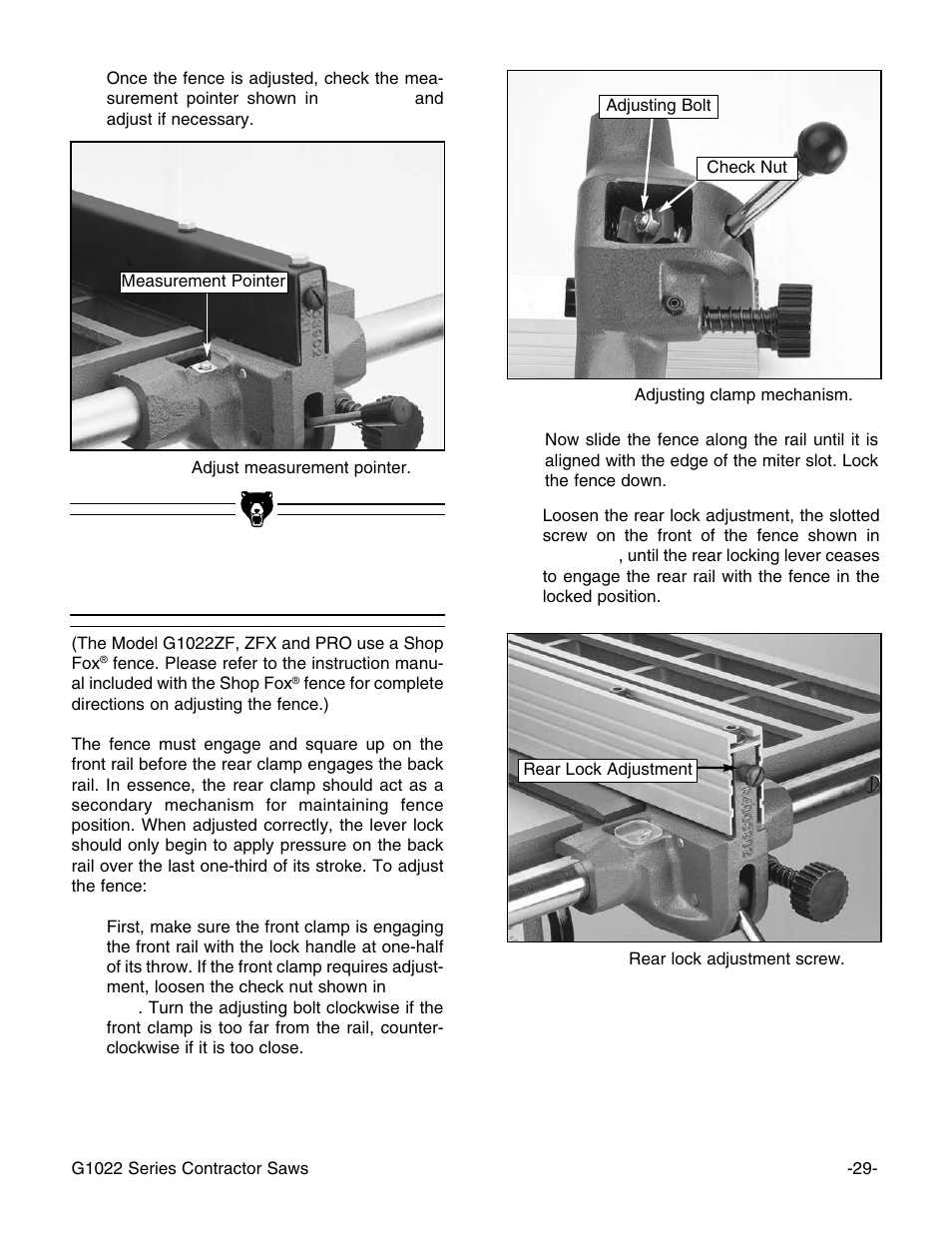 G1022z fence | Grizzly G1022PRO User Manual | Page 31 / 72