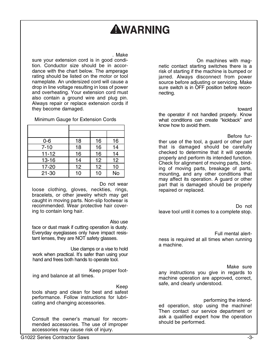 Safety instructions for power tools | Grizzly G1022PRO User Manual | Page 5 / 72