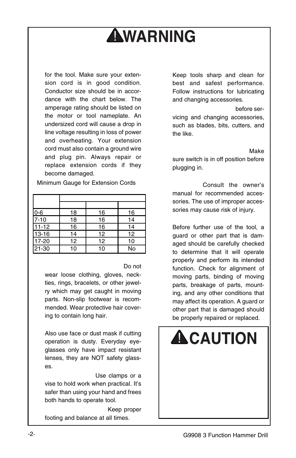 Safety instructions for power tools | Grizzly G9908 User Manual | Page 4 / 10