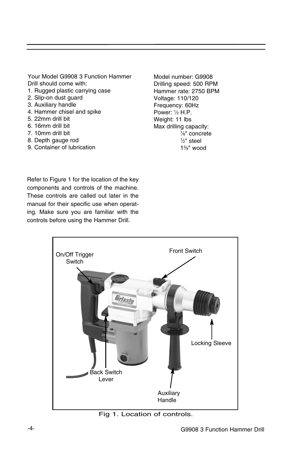 Grizzly G9908 User Manual | Page 6 / 10