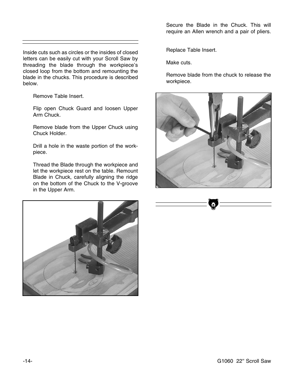 Inside cuts | Grizzly G1060 User Manual | Page 16 / 22