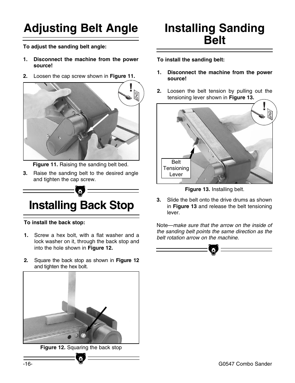 Grizzly G0547 User Manual | Page 18 / 35