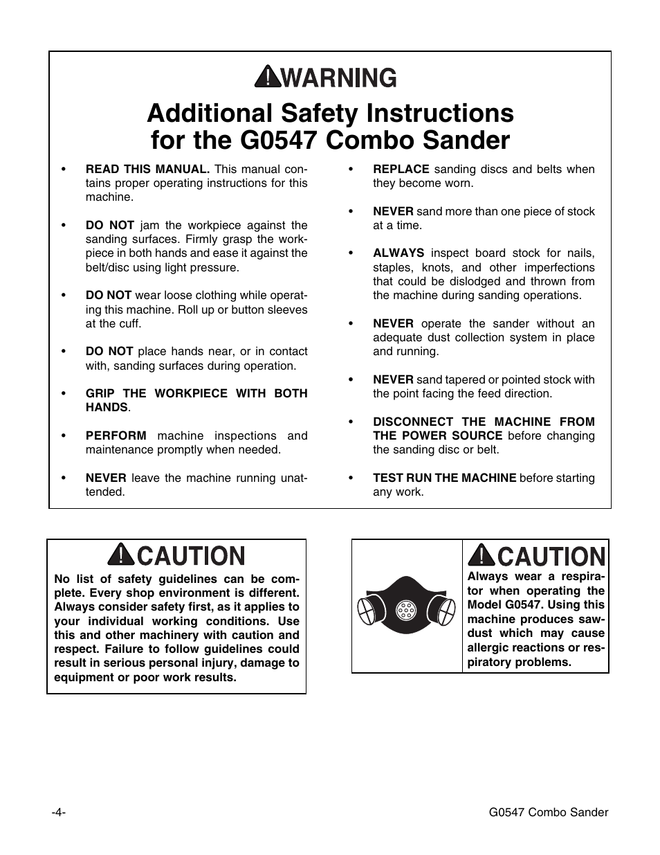 Grizzly G0547 User Manual | Page 6 / 35