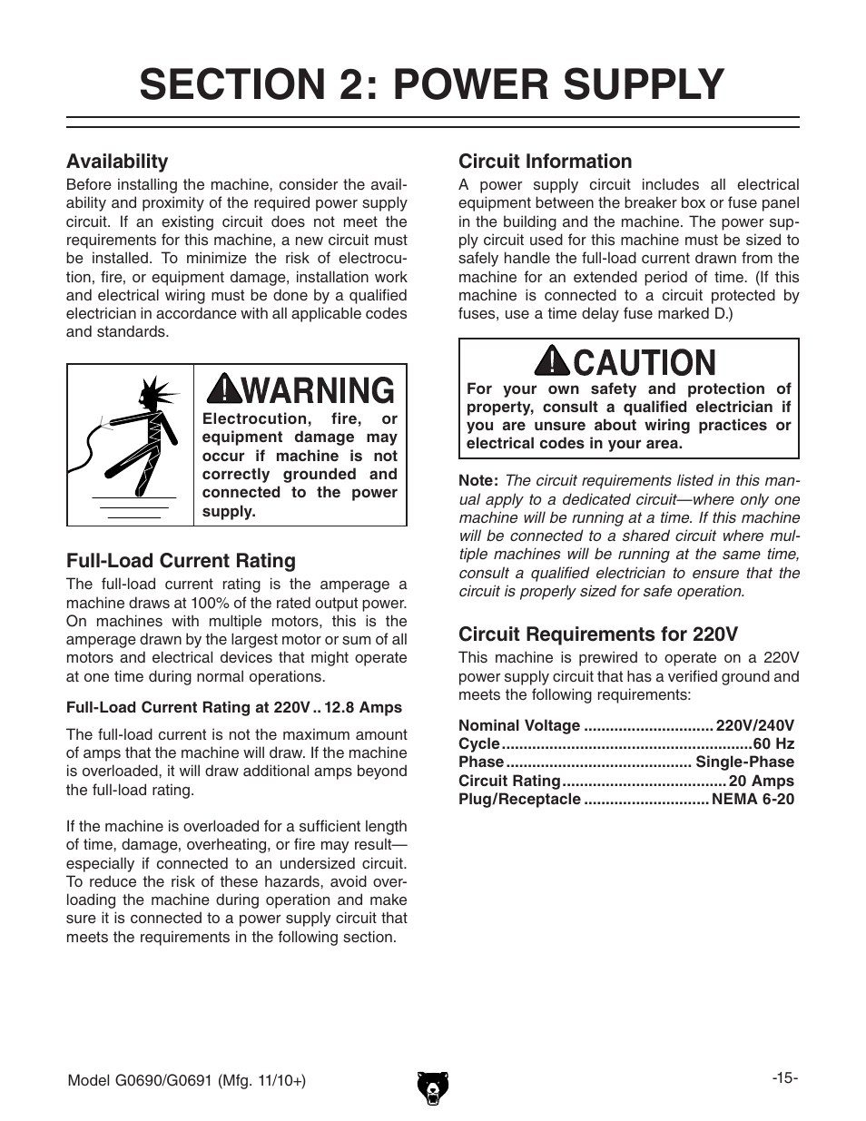 Grizzly G0690 User Manual | Page 17 / 92