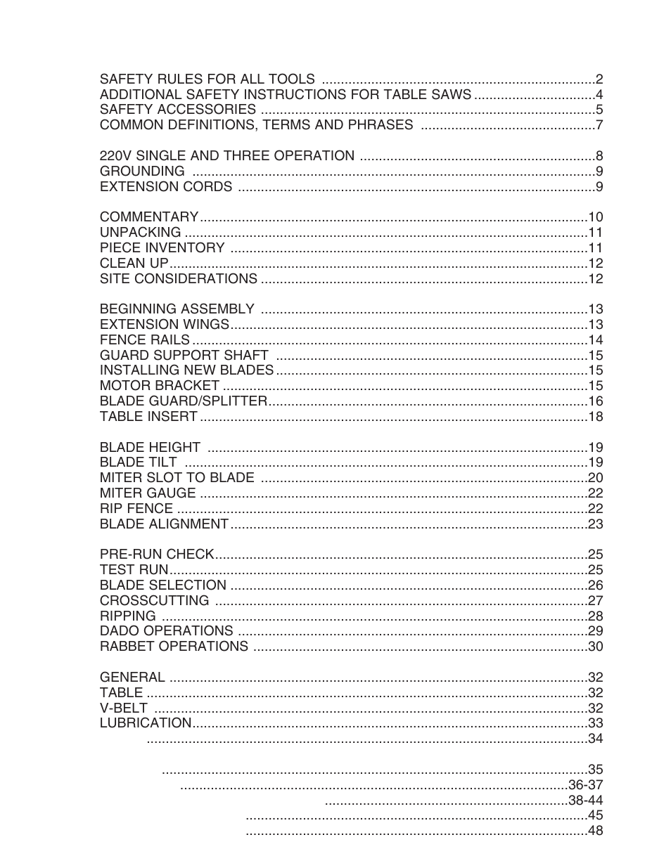 Grizzly G5959 User Manual | Page 3 / 52