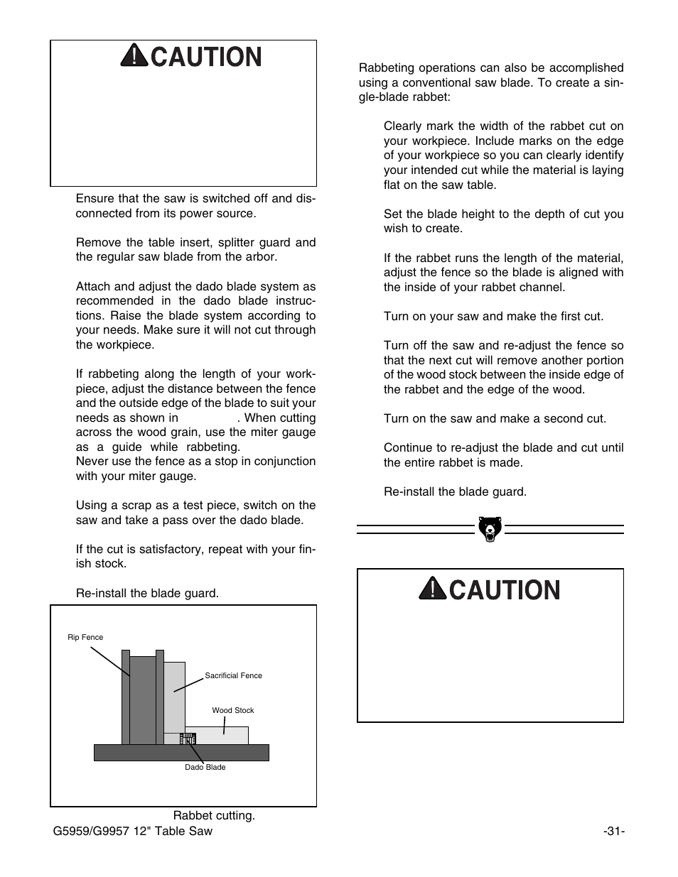 Grizzly G5959 User Manual | Page 33 / 52