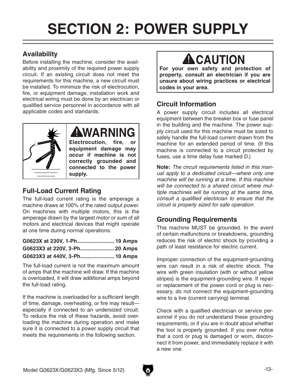 Grizzly G0623X3 User Manual | Page 15 / 96