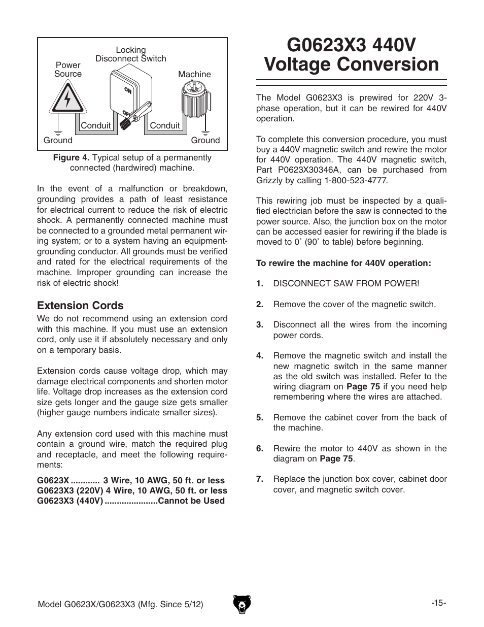 Grizzly G0623X3 User Manual | Page 17 / 96