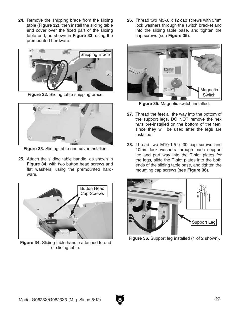 Grizzly G0623X3 User Manual | Page 29 / 96