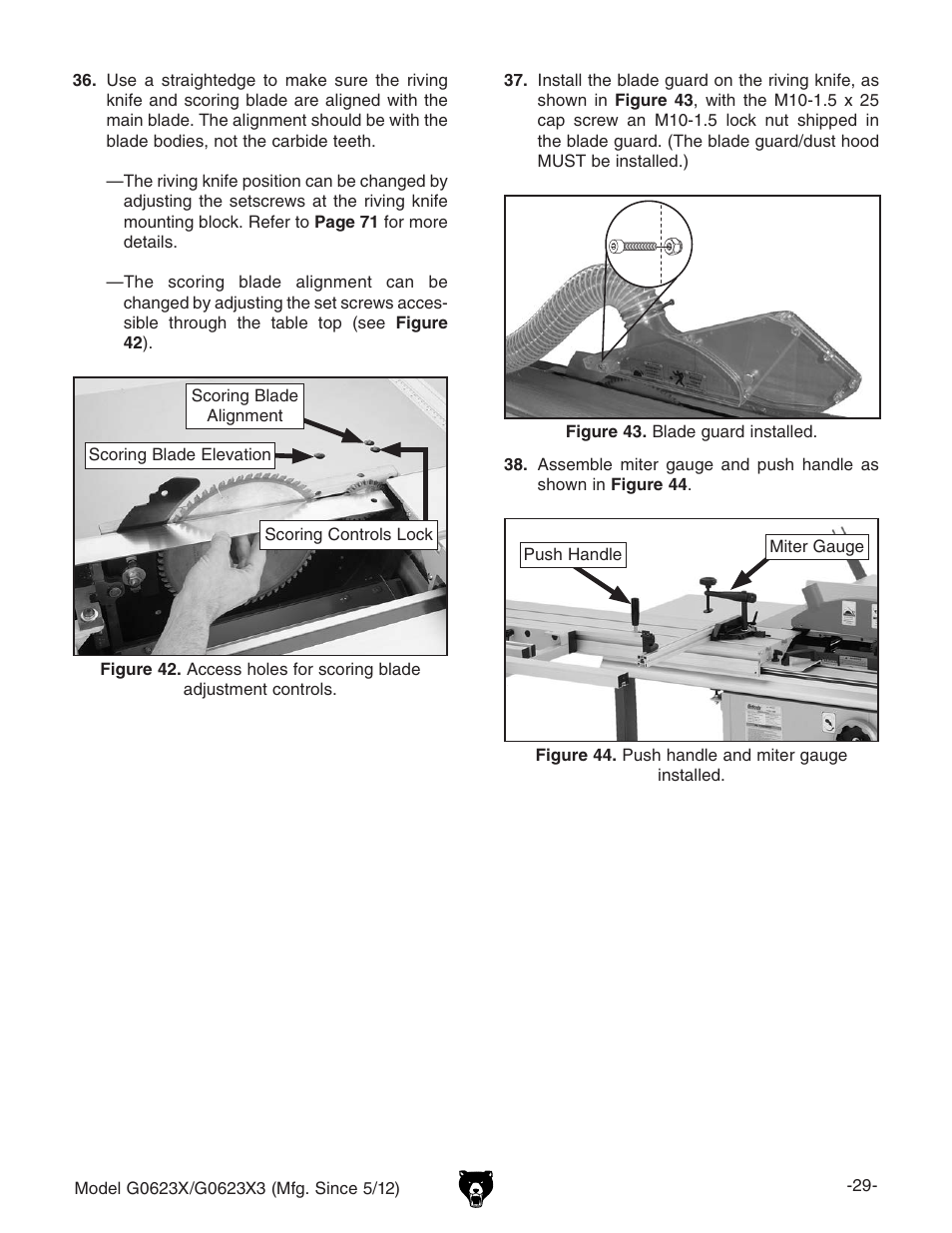 Grizzly G0623X3 User Manual | Page 31 / 96