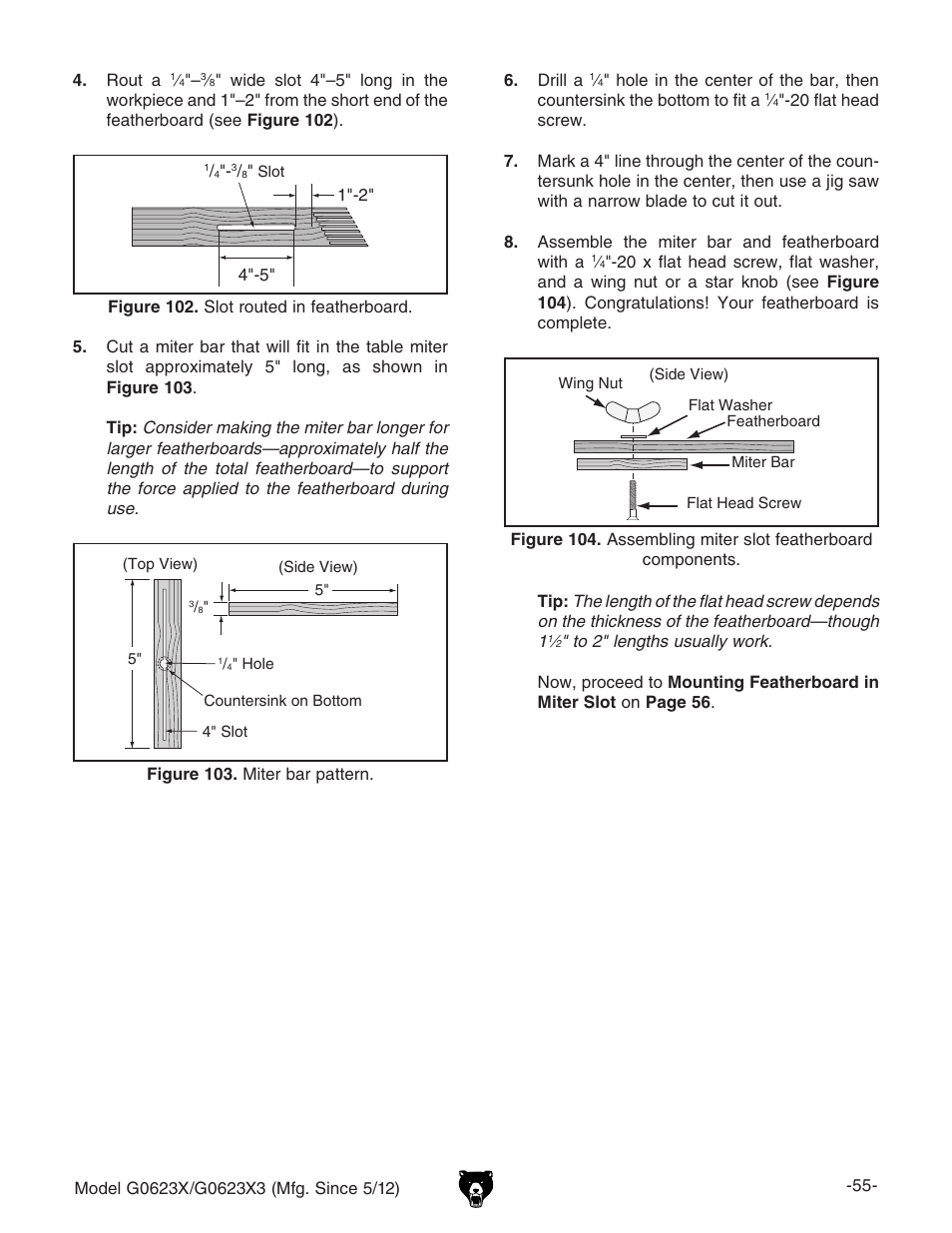 Grizzly G0623X3 User Manual | Page 57 / 96