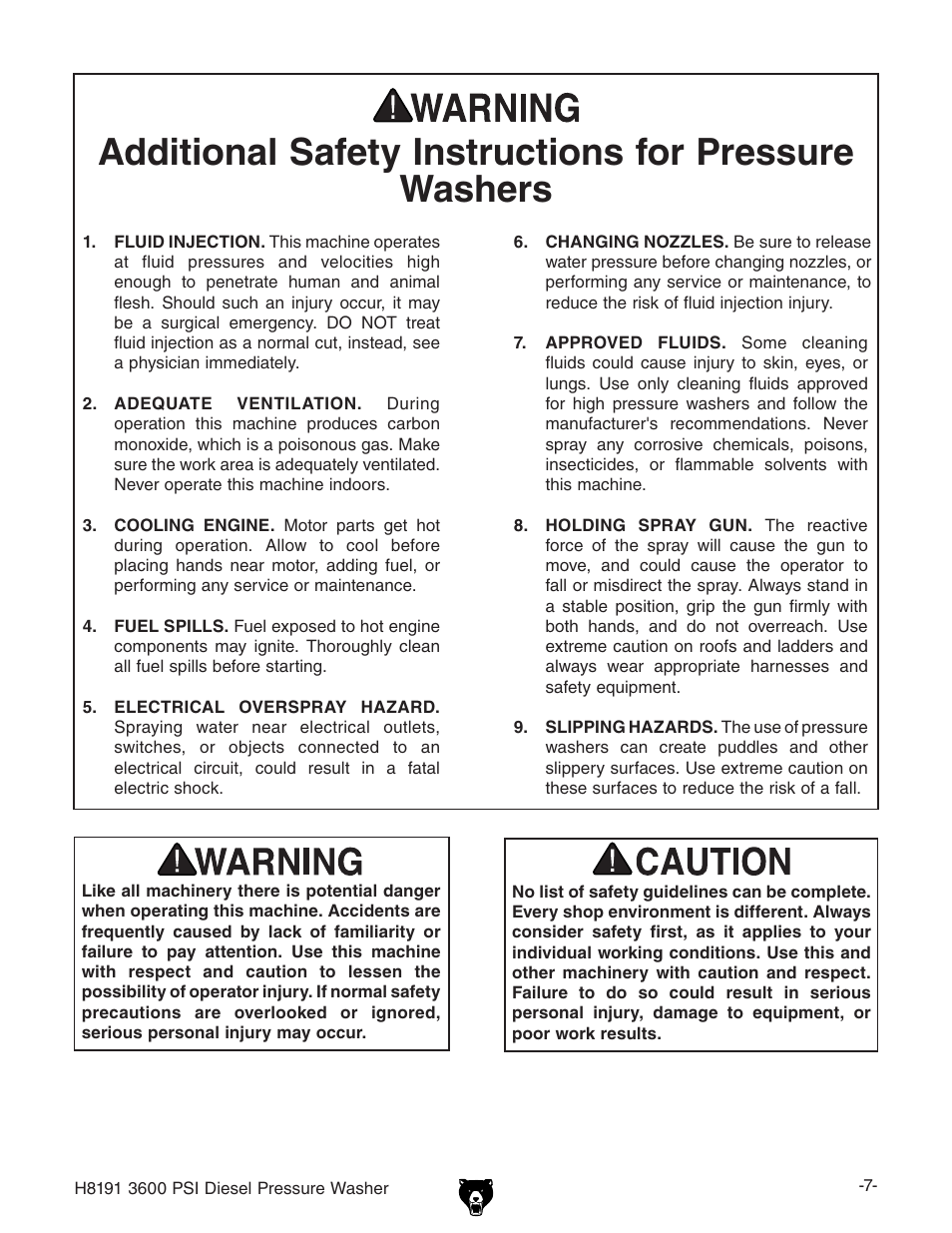 Grizzly H8191 User Manual | Page 9 / 40