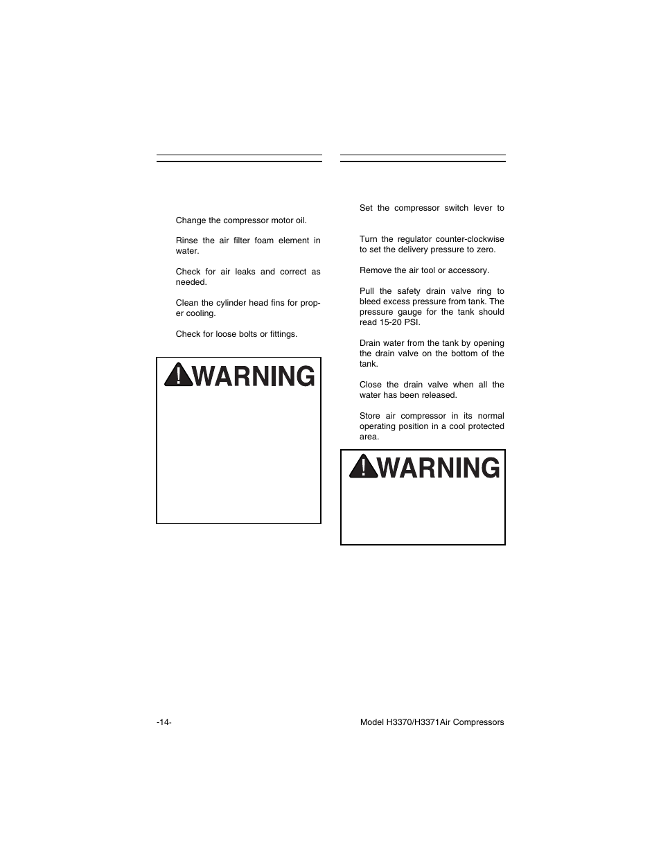 Every 300 hours storage | Grizzly H3371 User Manual | Page 16 / 28