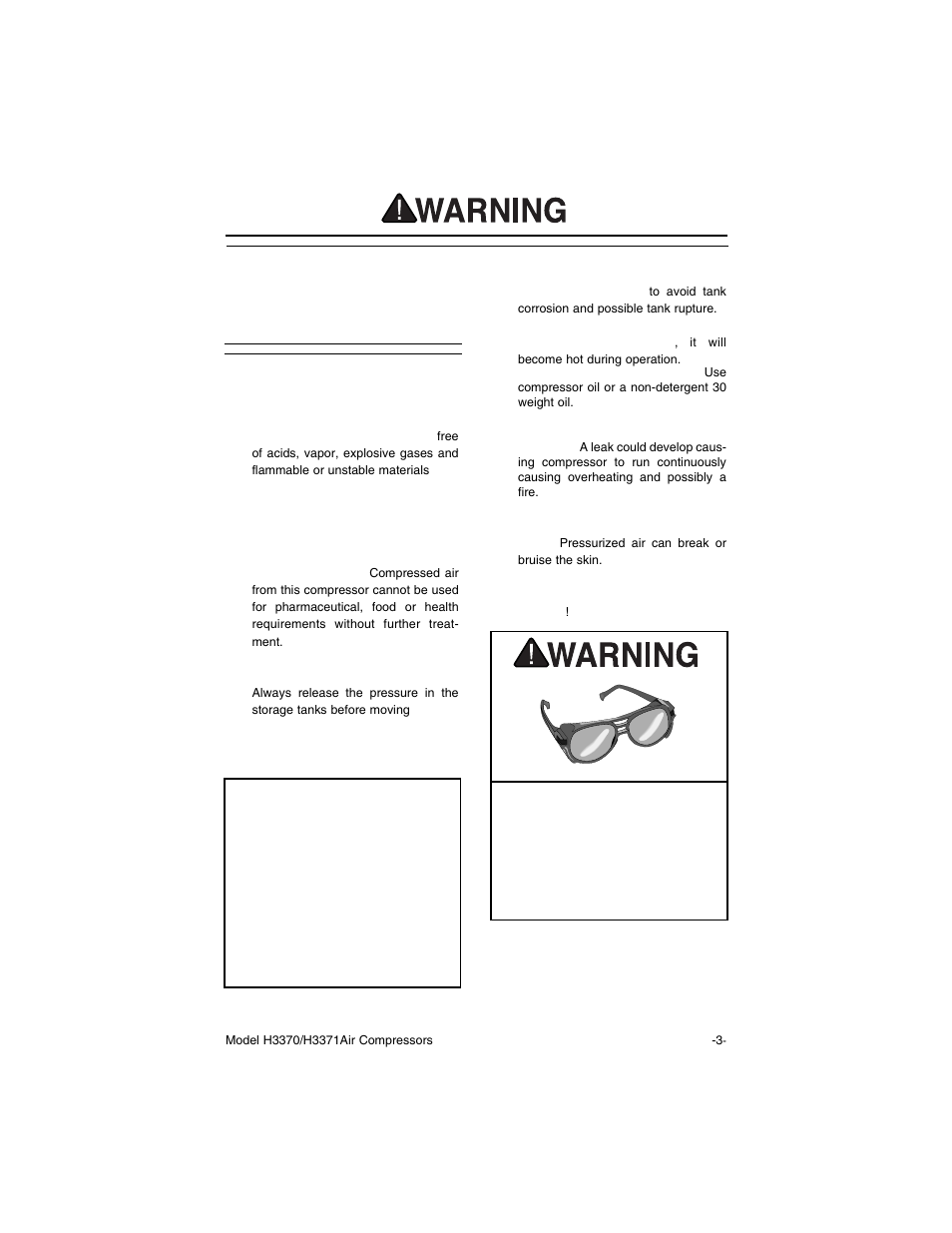 Notice, Additional safety for air compressors | Grizzly H3371 User Manual | Page 5 / 28