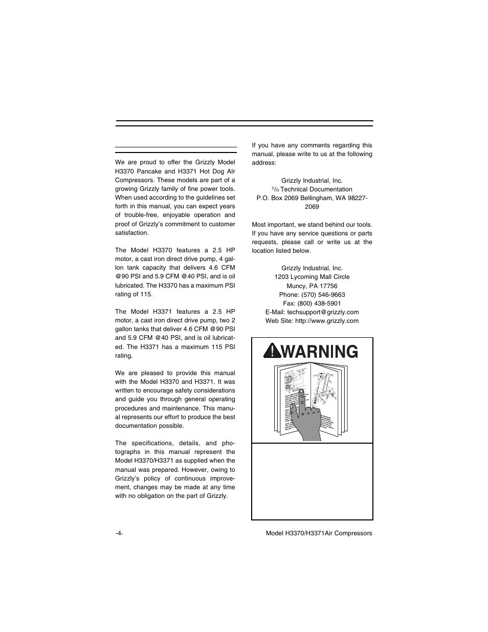 Introduction and set up, Commentary | Grizzly H3371 User Manual | Page 6 / 28