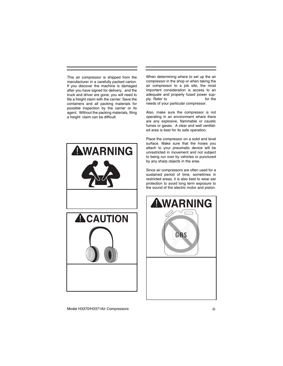 Unpacking site placement | Grizzly H3371 User Manual | Page 7 / 28