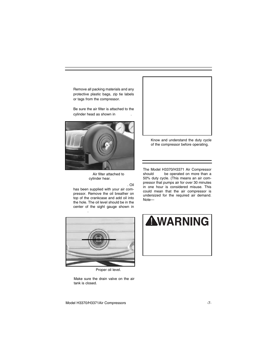 Preparing for use, Notice, Duty cycle | Grizzly H3371 User Manual | Page 9 / 28