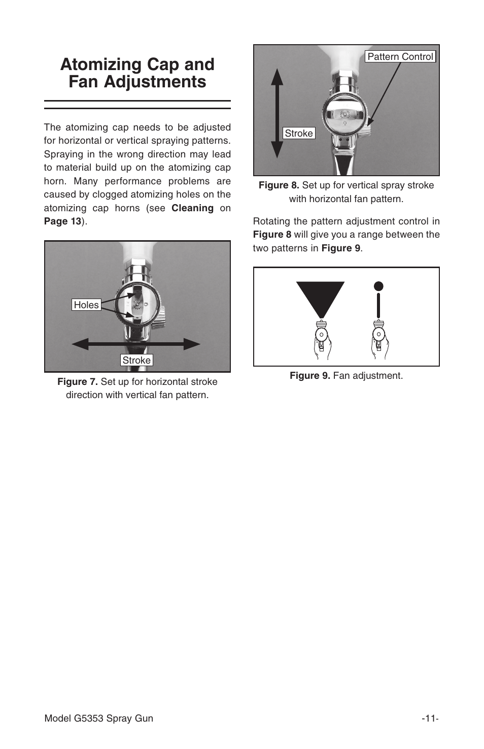 Atomizing cap and fan adjustments | Grizzly G5353 User Manual | Page 11 / 20