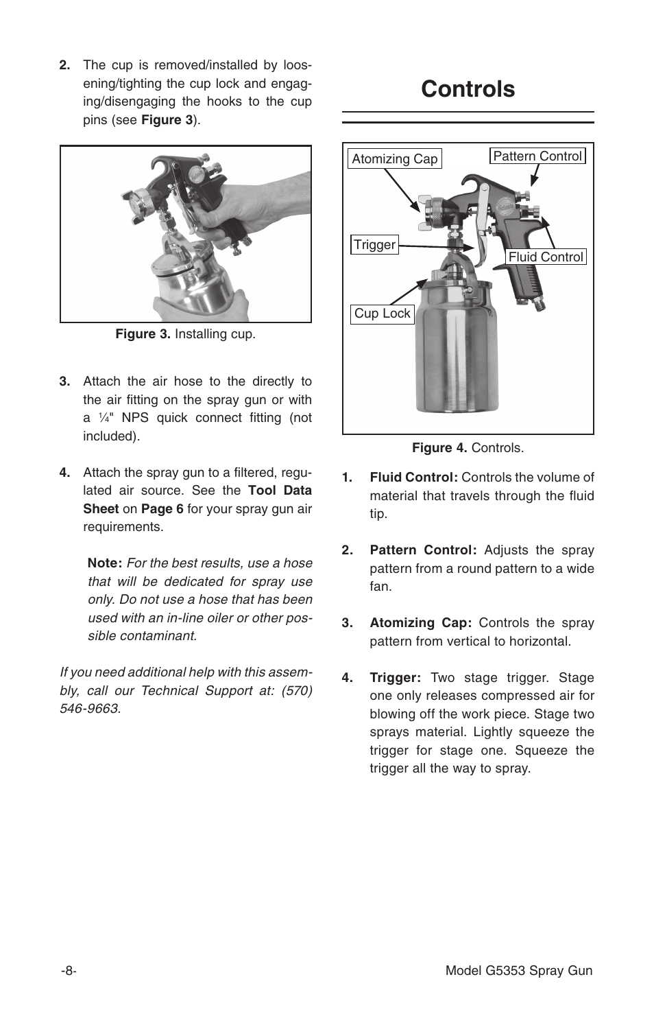 Controls | Grizzly G5353 User Manual | Page 8 / 20