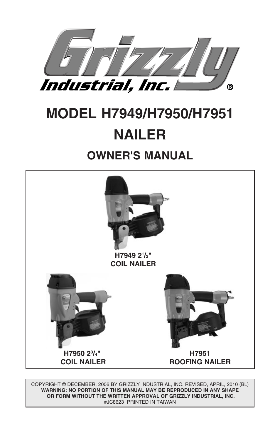 Grizzly H7951 User Manual | 28 pages