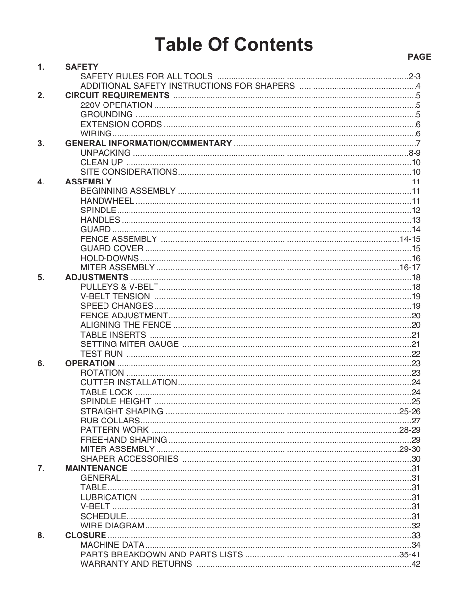 Grizzly G8621 User Manual | Page 3 / 48