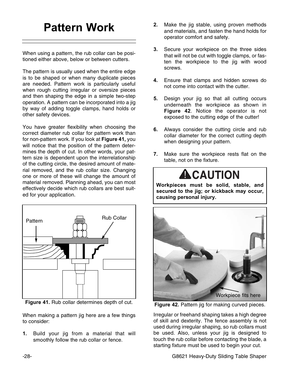 Pattern work | Grizzly G8621 User Manual | Page 30 / 48