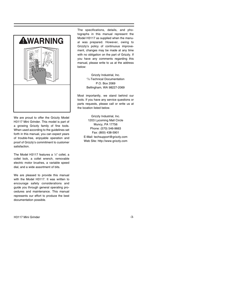 Introduction, Commentary | Grizzly H3117 User Manual | Page 5 / 16