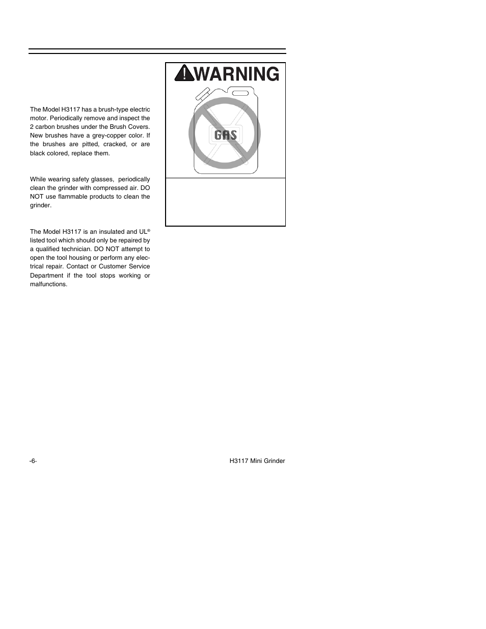 Maintenance | Grizzly H3117 User Manual | Page 8 / 16