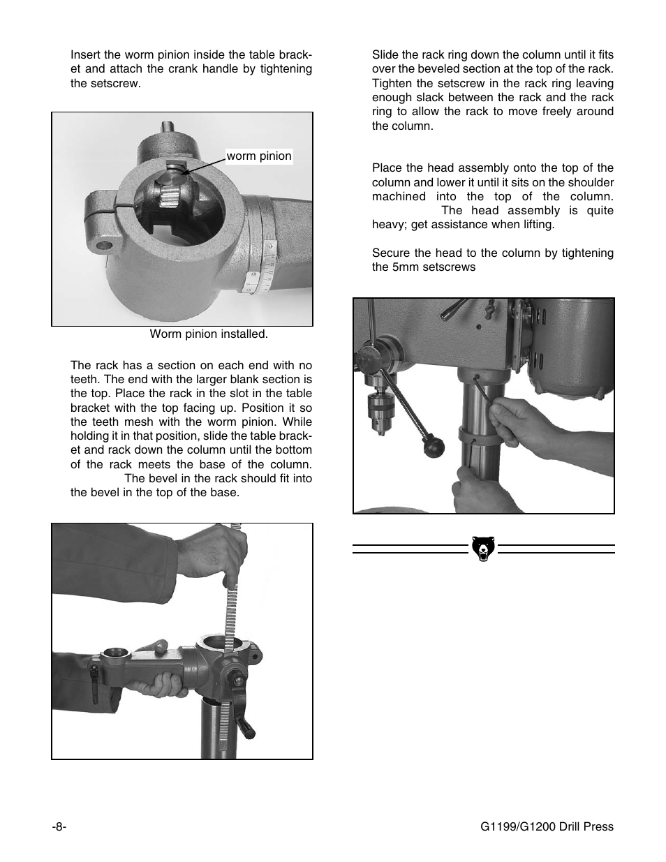 Grizzly G1199 User Manual | Page 10 / 29