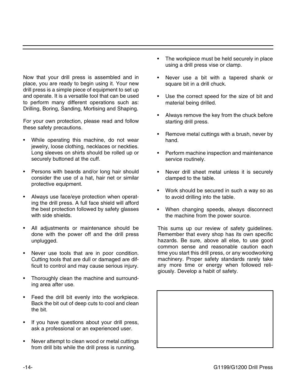 Safety rules | Grizzly G1199 User Manual | Page 16 / 29