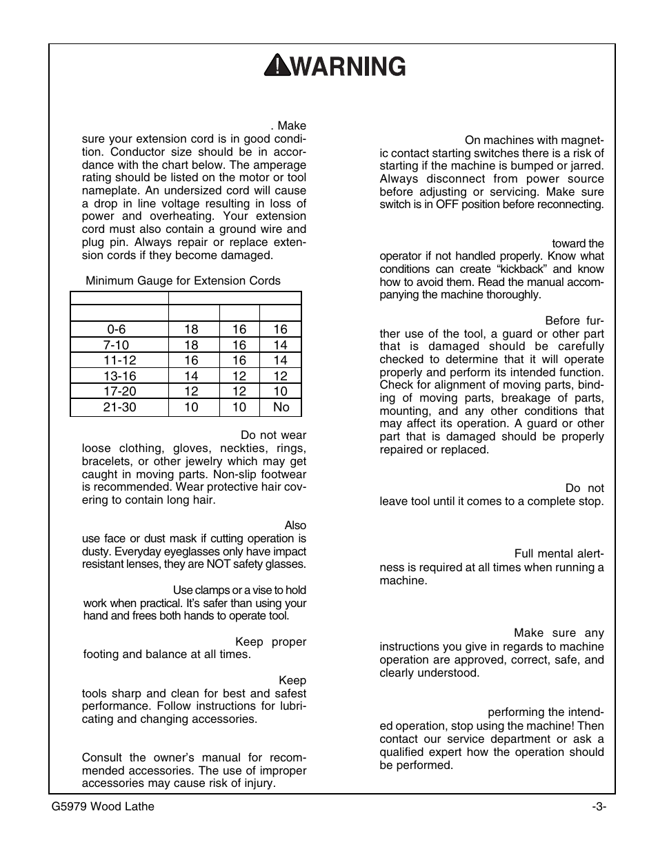 Safety instructions for power tools | Grizzly G5979 User Manual | Page 5 / 32