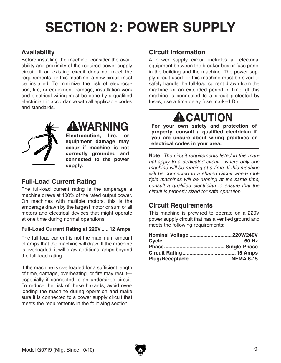 Grizzly G0719 User Manual | Page 11 / 36