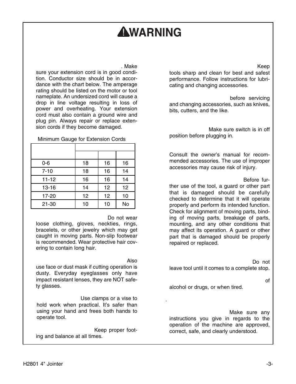 Safety instructions for power tools | Grizzly H2801 User Manual | Page 5 / 32