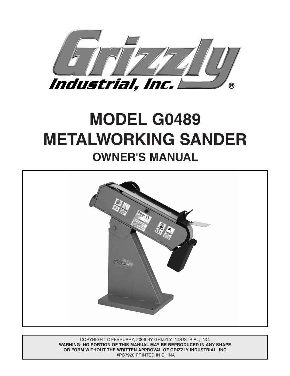 Grizzly G0489 User Manual | 28 pages