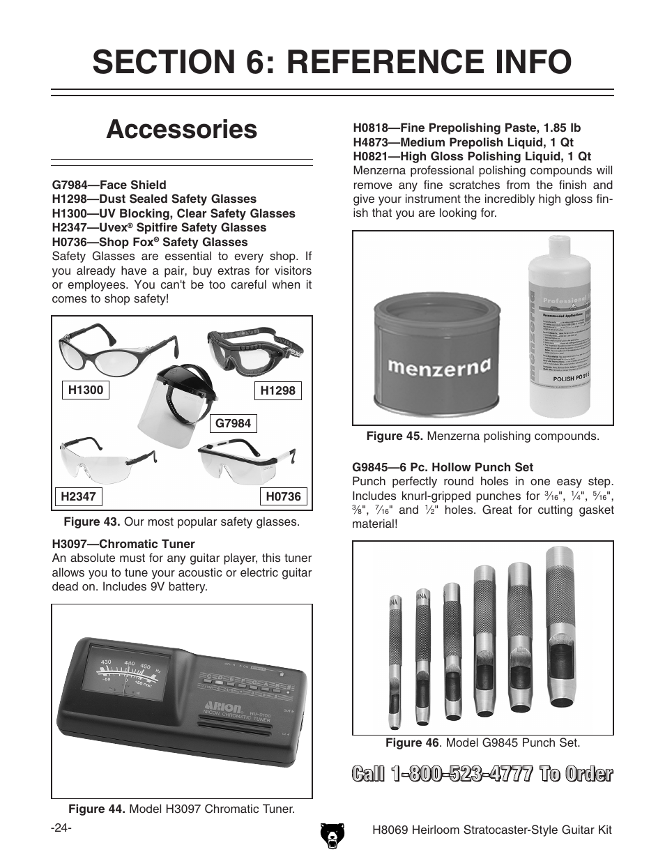 Accessories | Grizzly Heirloom Strarocaster-Style Kit BL8551 User Manual | Page 26 / 36