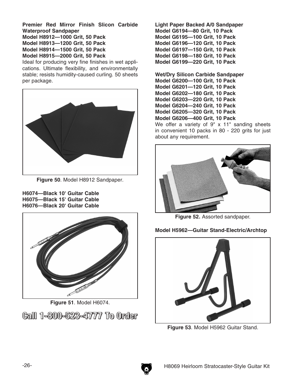 Grizzly Heirloom Strarocaster-Style Kit BL8551 User Manual | Page 28 / 36