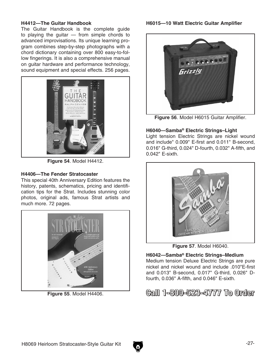 Grizzly Heirloom Strarocaster-Style Kit BL8551 User Manual | Page 29 / 36