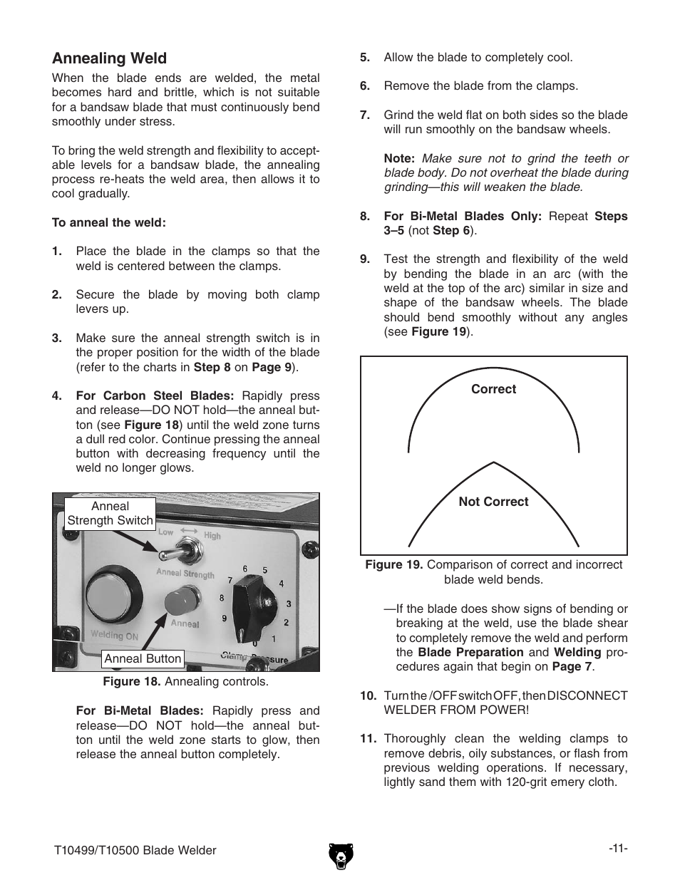 Annealing weld | Grizzly Portable Blade T10499 User Manual | Page 11 / 20