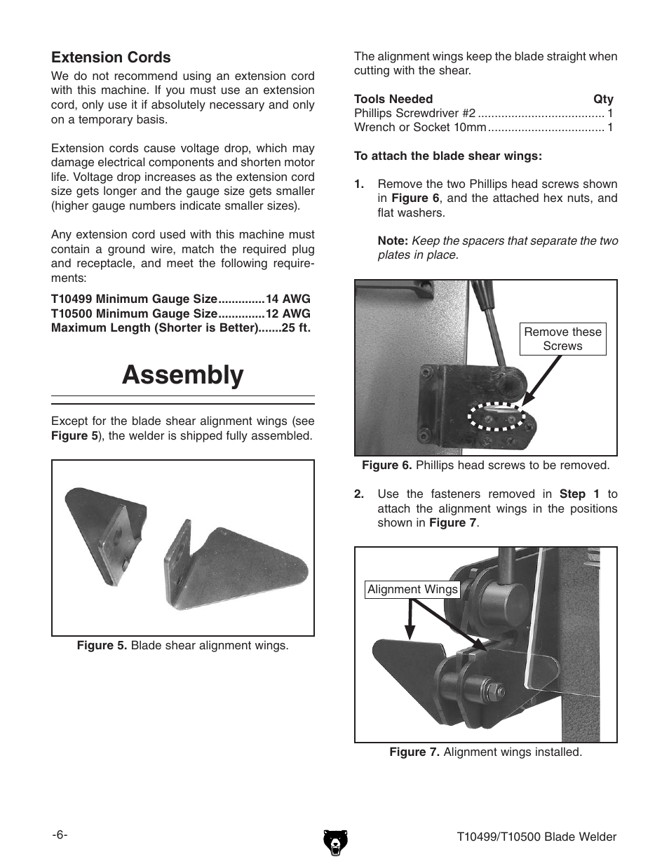 Assembly | Grizzly Portable Blade T10499 User Manual | Page 6 / 20
