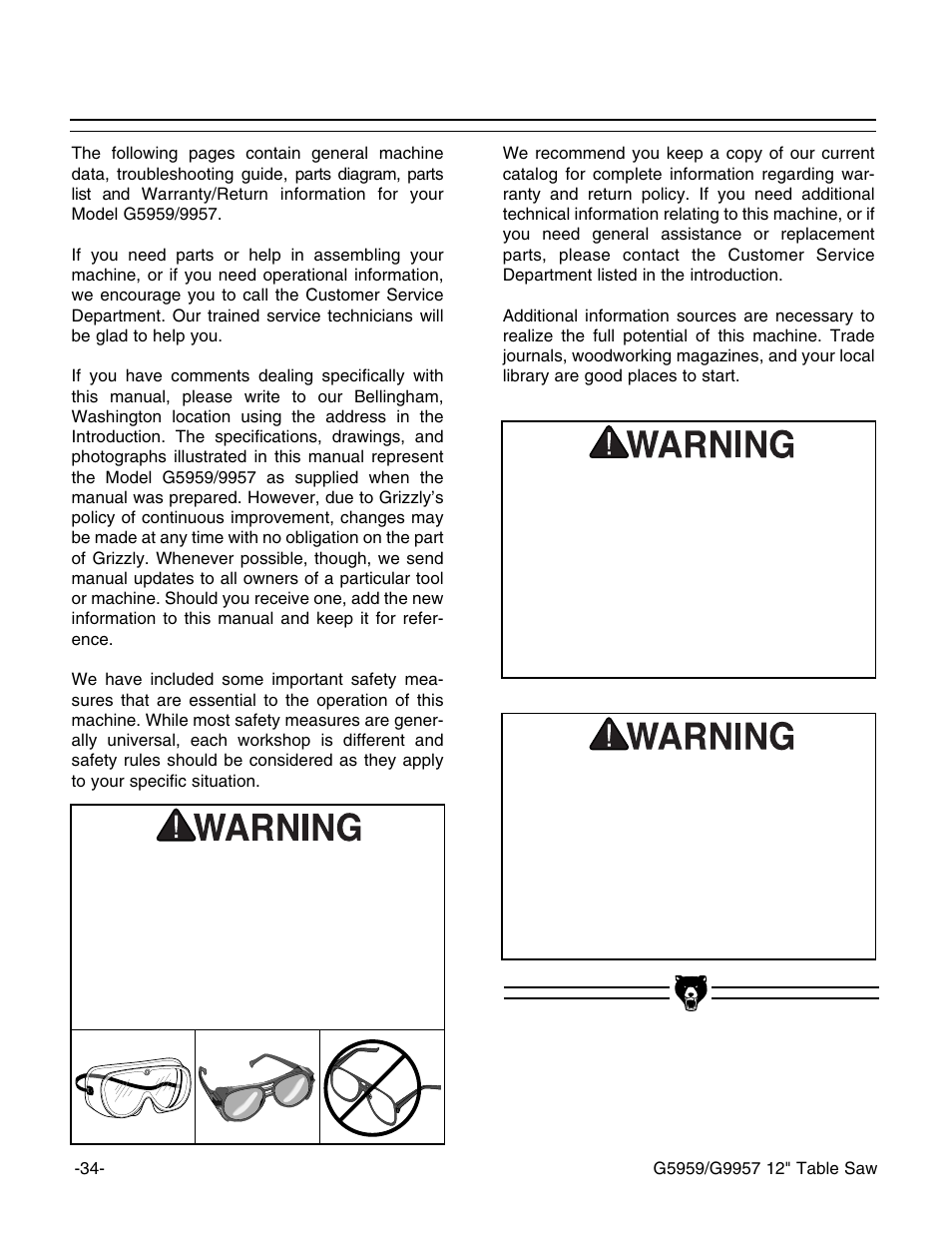 Grizzly G9957 User Manual | Page 36 / 52