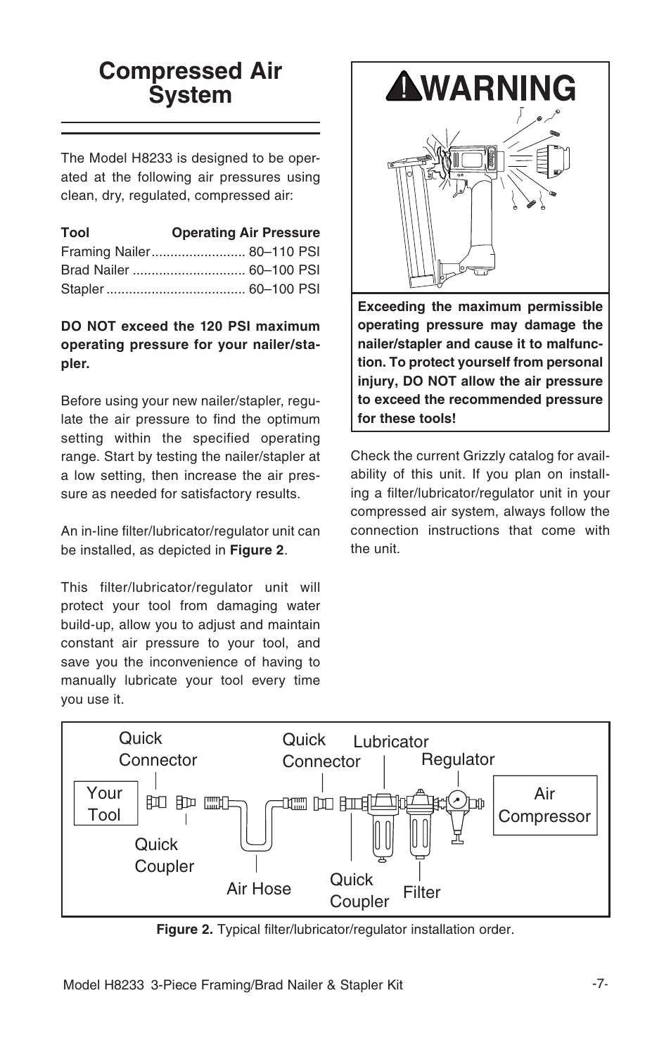 Compressed air system | Grizzly H8233 User Manual | Page 9 / 24