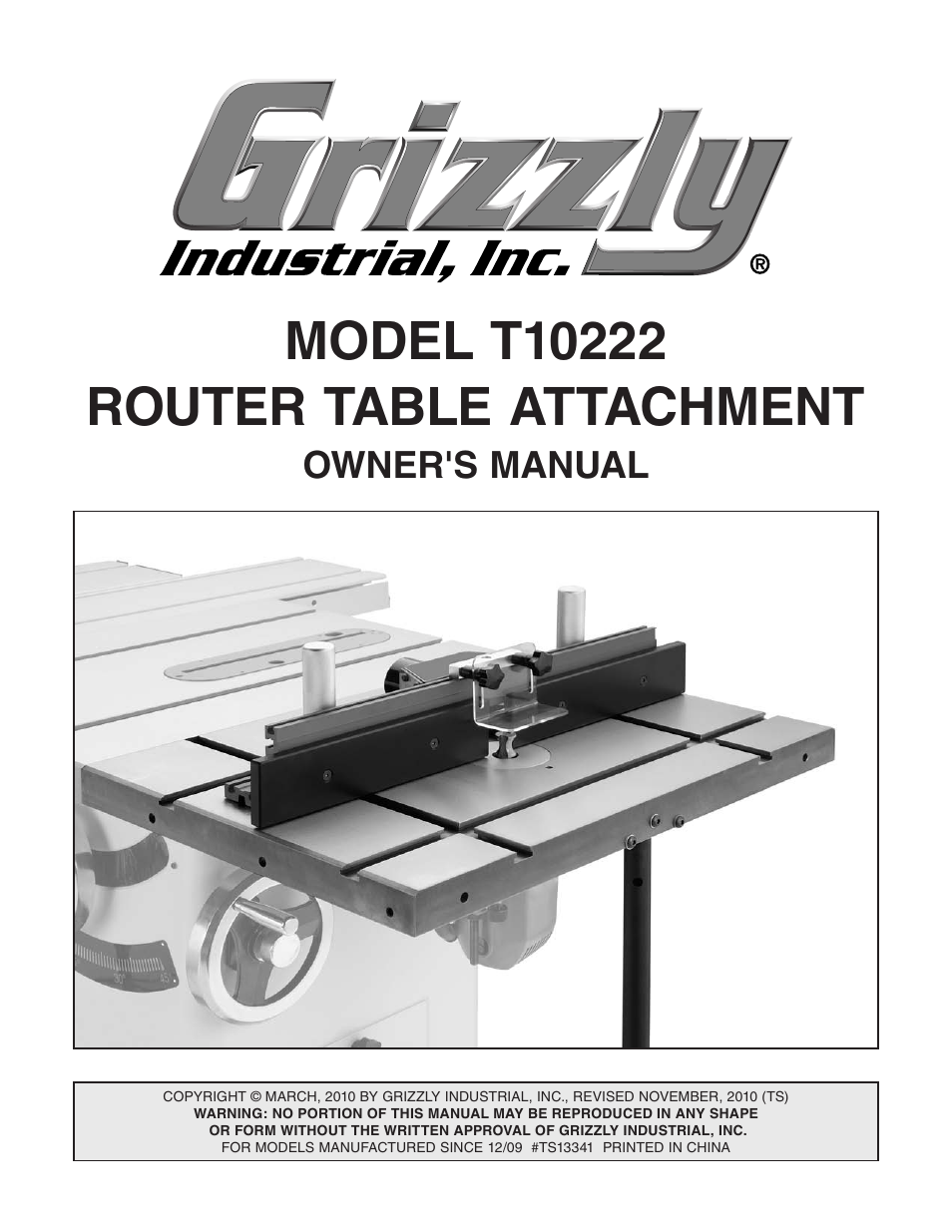 Grizzly T10222 User Manual | 28 pages