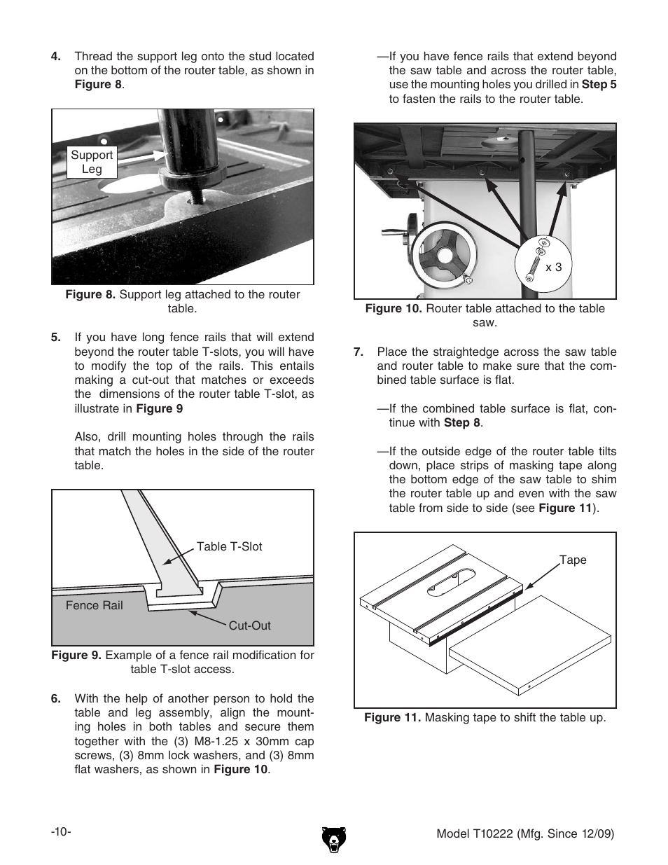Grizzly T10222 User Manual | Page 12 / 28