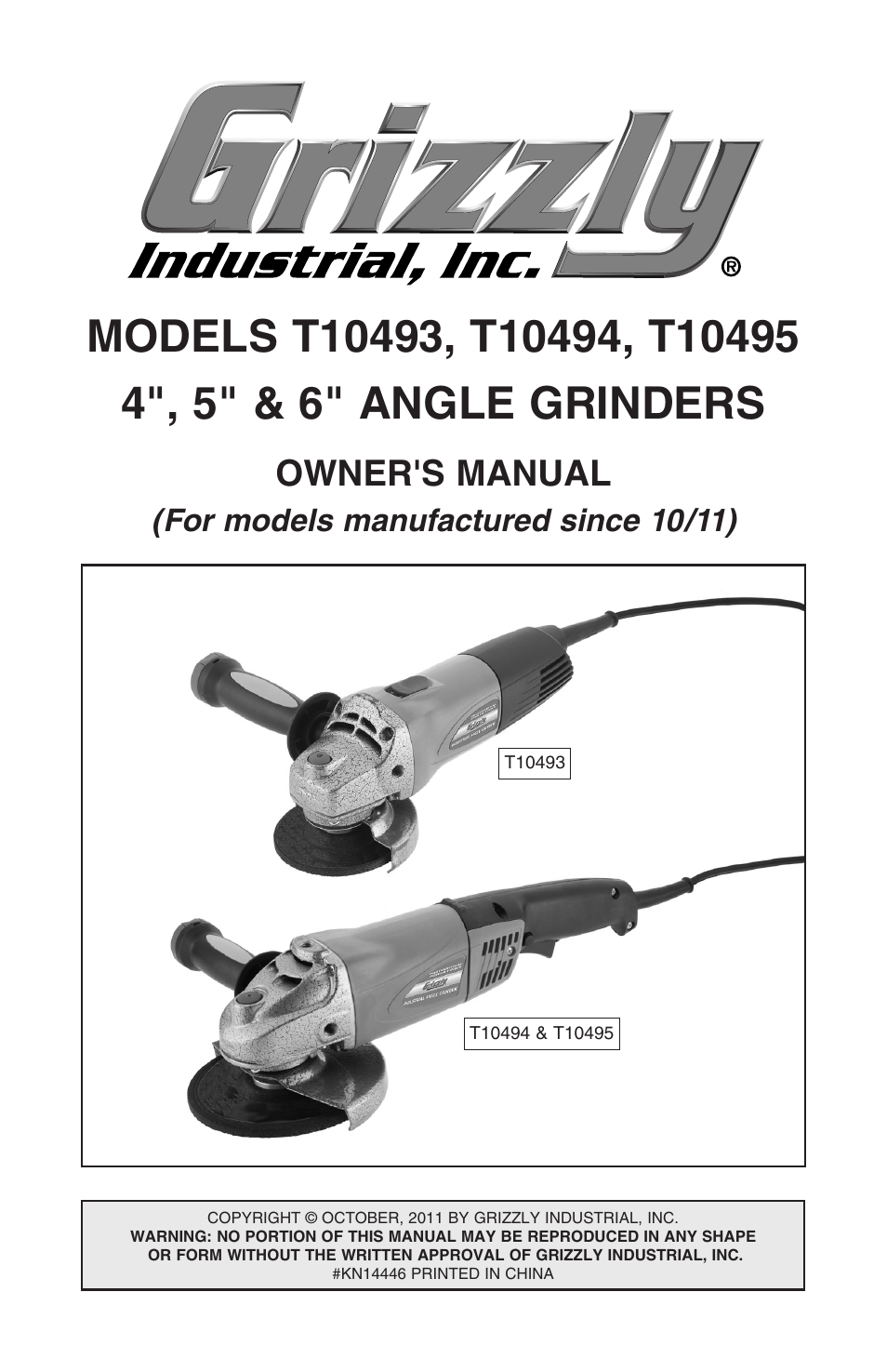 Grizzly Angle s T10493 User Manual | 24 pages