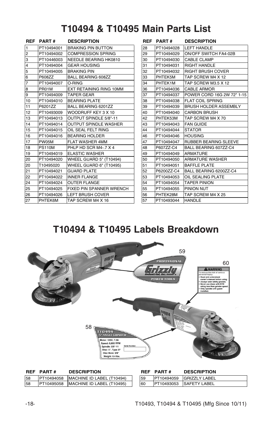 Grizzly Angle s T10493 User Manual | Page 20 / 24